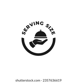 Serving size icon or Food serving label vector isolated. Best serving size icon for apps, websites, or food serving design element.