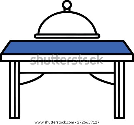 Serving table with food cloche icon restaurant catering buffet service professional kitchen equipment vector illustration