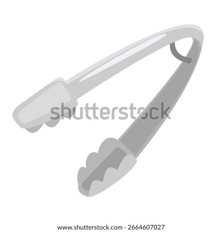 Serving tongs vector illustration, food tongs icon, serving tongs clip art, cooking utensil isolated on white background 