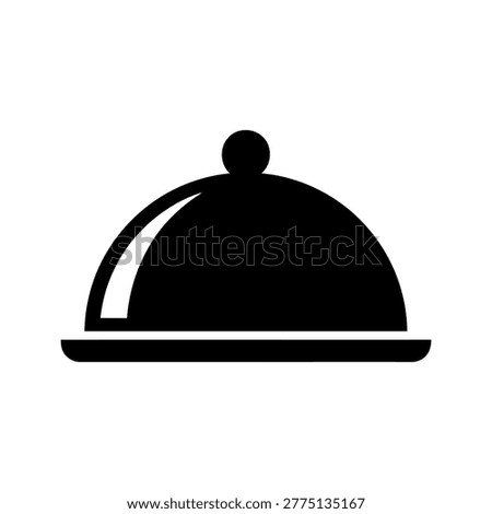 Serving tray with cloche dome icon restaurant catering hospitality isolated