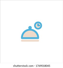 serving tray food cover icon flat vector logo design trendy illustration signage symbol graphic simple
