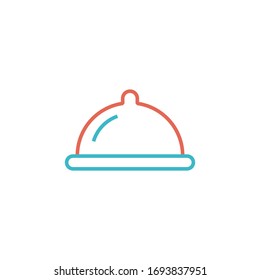 sirviendo ilustración vectorial de icono de bandeja con dos colores. aislado sobre fondo blanco