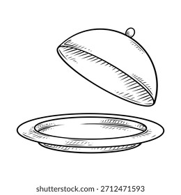 Bandeja de servir ilustración dibujada a mano