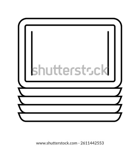 serving trays restaurant equipment line icon vector. serving trays restaurant equipment sign. isolated contour symbol black illustration