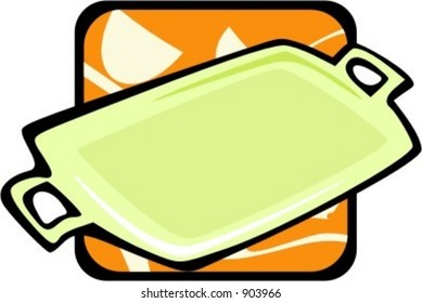 Serving tray.Vector illustration