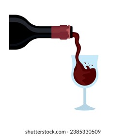 serving wine illustration vector isolated