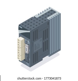 servo amplifier plc system isometric vector