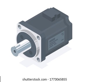 Servo Motor Industry Isometric Vector