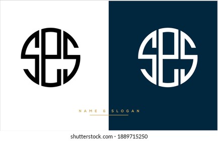 Monogramm für abstrakte SES-Buchstaben