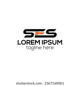 SES letter logo design vector template with white background in Illustrator