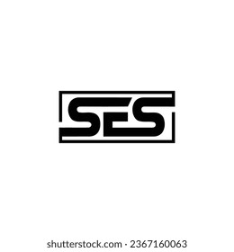 Design-Vektorgrafik-Vorlage für SES-Logo auf weißem Hintergrund in Illustrator