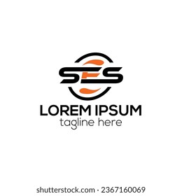 SES letter logo design vector template with white background in Illustrator