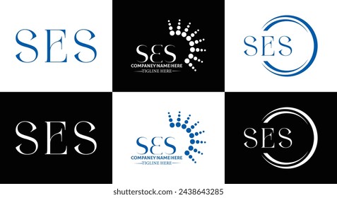 SES logo. S E S design. White SES letter. SES, S E S letter logo design. Initial letter SES linked circle uppercase monogram logo. design. top logo, Most Recent, Featured,