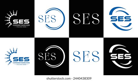 SES logo. S E S design. White SES letter. SES, S E S letter logo design. Initial letter SES linked circle uppercase monogram logo. design. top logo, Most Recent, Featured,