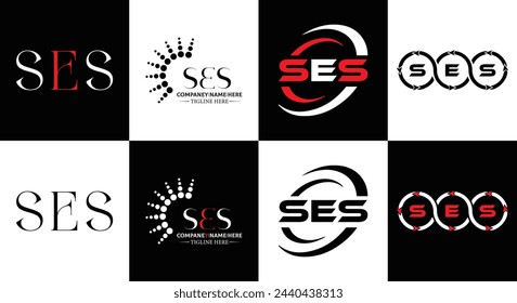 SES logo. S E S design. White SES letter. SES, S E S letter logo design. Initial letter SES linked circle uppercase monogram logo. design. top logo, Most Recent, Featured,