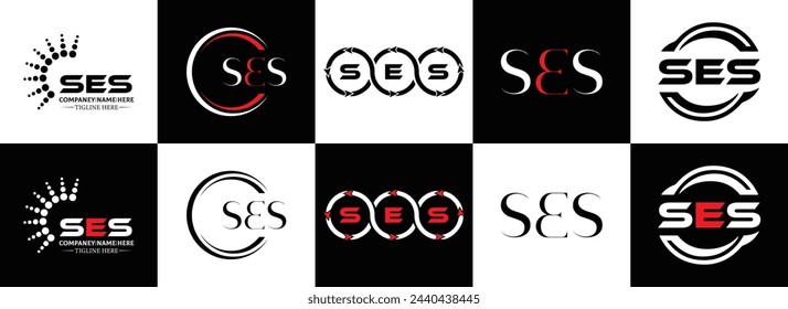 SES logo. S E S design. White SES letter. SES, S E S letter logo design. Initial letter SES linked circle uppercase monogram logo. design. top logo, Most Recent, Featured,