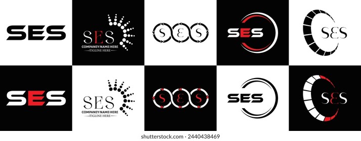 SES logo. S E S design. White SES letter. SES, S E S letter logo design. Initial letter SES linked circle uppercase monogram logo. design. top logo, Most Recent, Featured,