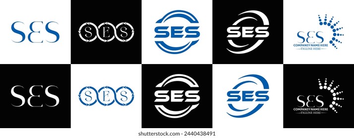 SES logo. S E S design. White SES letter. SES, S E S letter logo design. Initial letter SES linked circle uppercase monogram logo. design. top logo, Most Recent, Featured,