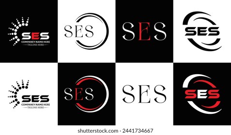 SES logo. S E S design. White SES letter. SES, S E S letter logo design. Initial letter SES linked circle uppercase monogram logo. design. top logo, Most Recent, Featured,