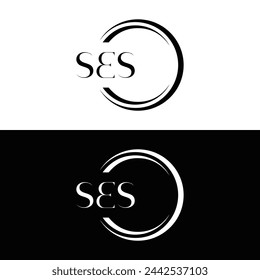 SES logo. S E S design. White SES letter. SES, S E S letter logo design. Initial letter SES linked circle uppercase monogram logo. design. top logo, Most Recent, Featured,