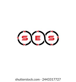 SES logo. S E S design. White SES letter. SES, S E S letter logo design. Initial letter SES linked circle uppercase monogram logo. design. top logo, Most Recent, Featured,
