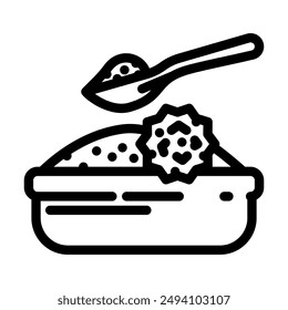 sesame allergen free product food line icon vector. sesame allergen free product food sign. isolated contour symbol black illustration