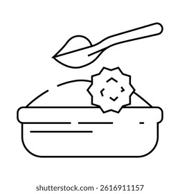 sesame allergen free product food line icon vector. sesame allergen free product food sign. isolated contour symbol black illustration