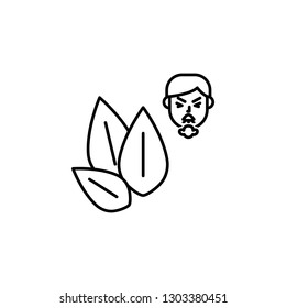 Sesame, allergic face icon. Element of problems with allergies icon. Thin line icon for website design and development, app development. Premium icon