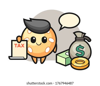 Sesame ball cartoon as a accountant