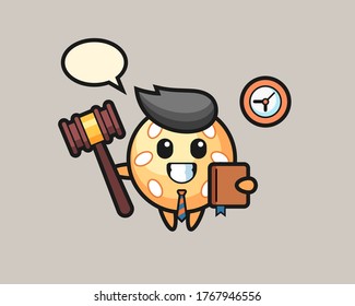 Sesame ball cartoon as a judge