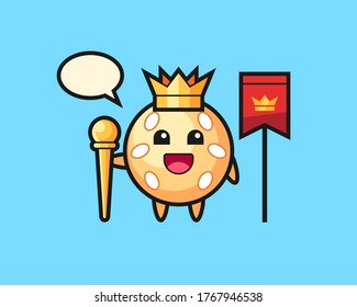 Sesame ball cartoon as a king