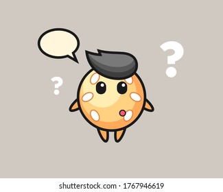 Sesame ball cartoon with the question mark