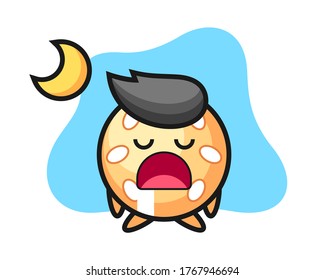 Sesame ball cartoon sleeping at night