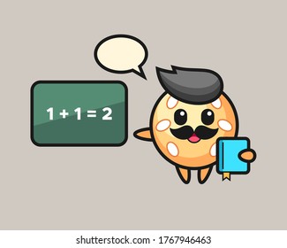 Sesame ball cartoon as a teacher