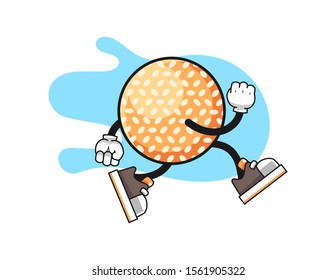 Sesame Ball run cartoon. Mascot Character vector.