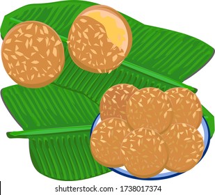 
Sesame balls,made from glutinous rice flour. The pastry is coated with sesame seeds on the outside and is crisp and chewy.