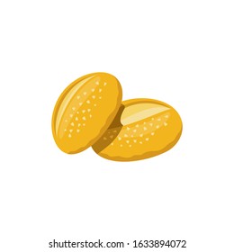 Sesame Bun. Vector 3d isometric, color web icon, new flat style. Creative illustration design, idea for infographics.