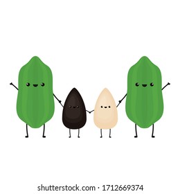 Sesame character design. Sesame vector. sesame on white background.
