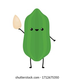Sesame character design. Sesame vector. sesame on white background.