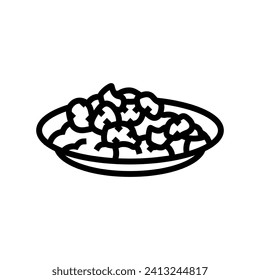 sesame chicken chinese cuisine line icon vector. sesame chicken chinese cuisine sign. isolated contour symbol black illustration