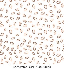 Sesame. Corn. Background, wallpaper, seamless. Sketch. Monochrome