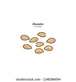 sesame, hand draw sketch vector.