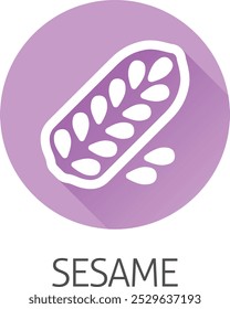 A sesame seed and capsule pod food allergen icon concept. Possibly an icon for the allergen or allergy.