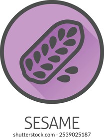 A sesame seed and capsule pod food allergen icon concept. Possibly an icon for the allergen or allergy.