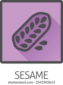 A sesame seed and capsule pod food allergen icon concept. Possibly an icon for the allergen or allergy.