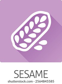 A sesame seed and capsule pod food allergen icon concept. Possibly an icon for the allergen or allergy.