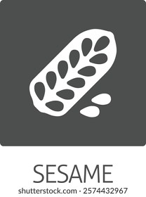 A sesame seed and capsule pod food allergen icon concept. Possibly an icon for the allergen or allergy.