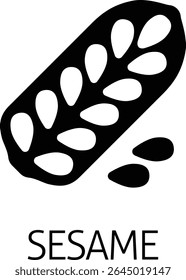 A sesame seed and capsule pod food allergen icon concept. Possibly an icon for the allergen or allergy.