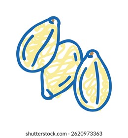 sesame seed doodle icon sketch vector. sesame seed sign. isolated symbol illustration