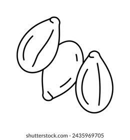 sesame seed line icon vector. sesame seed sign. isolated contour symbol black illustration